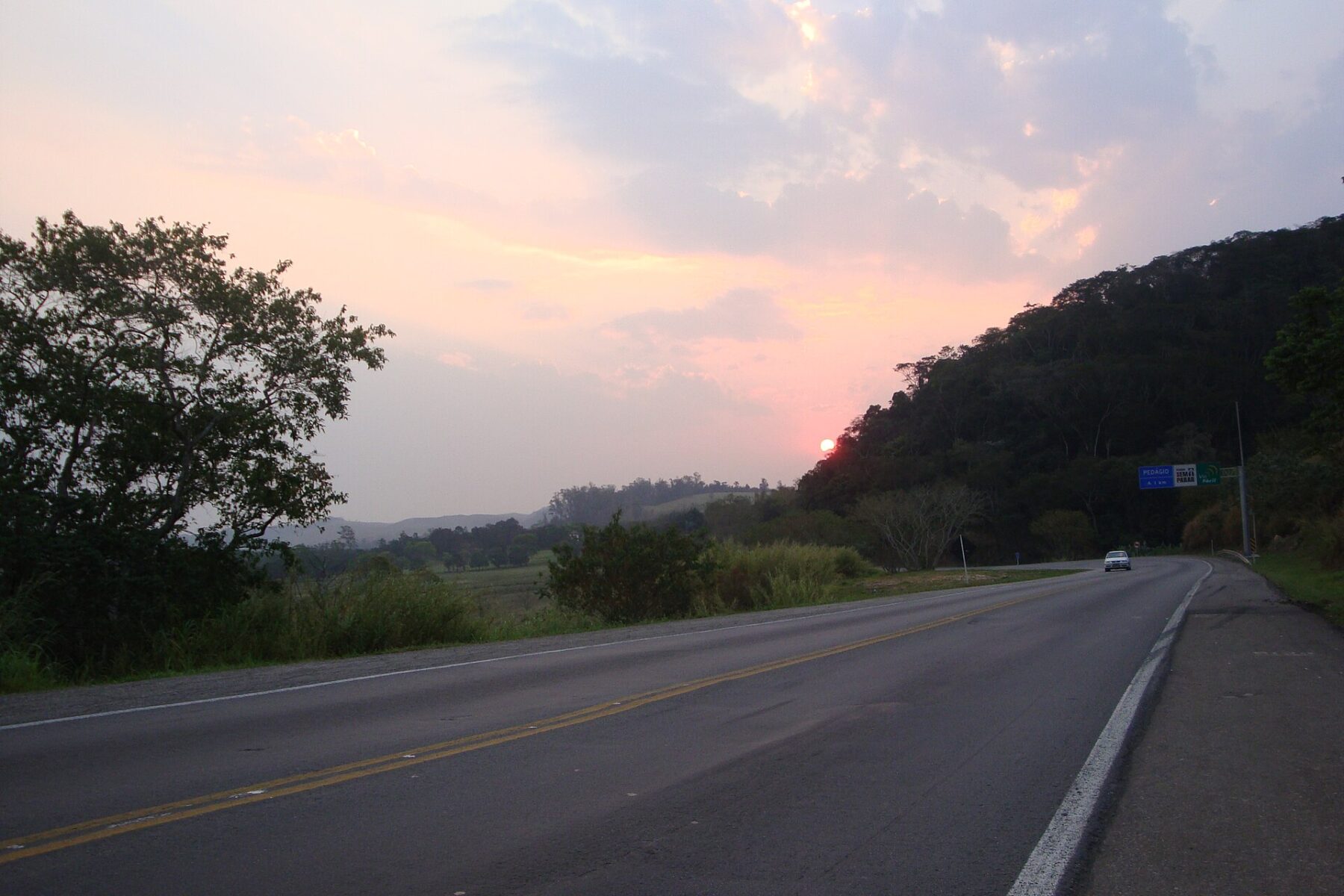 The BR-393 highway in southern Rio de Janeiro state at sunset