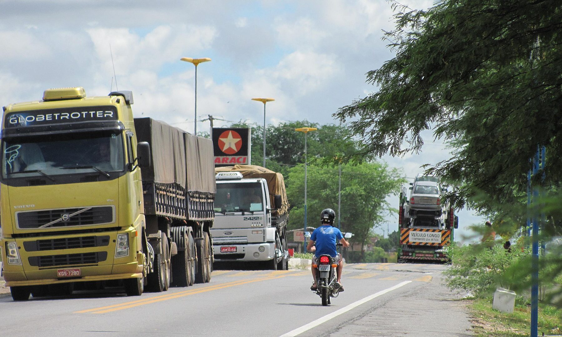 Lorries on the BR-116 federal highway in Brazil