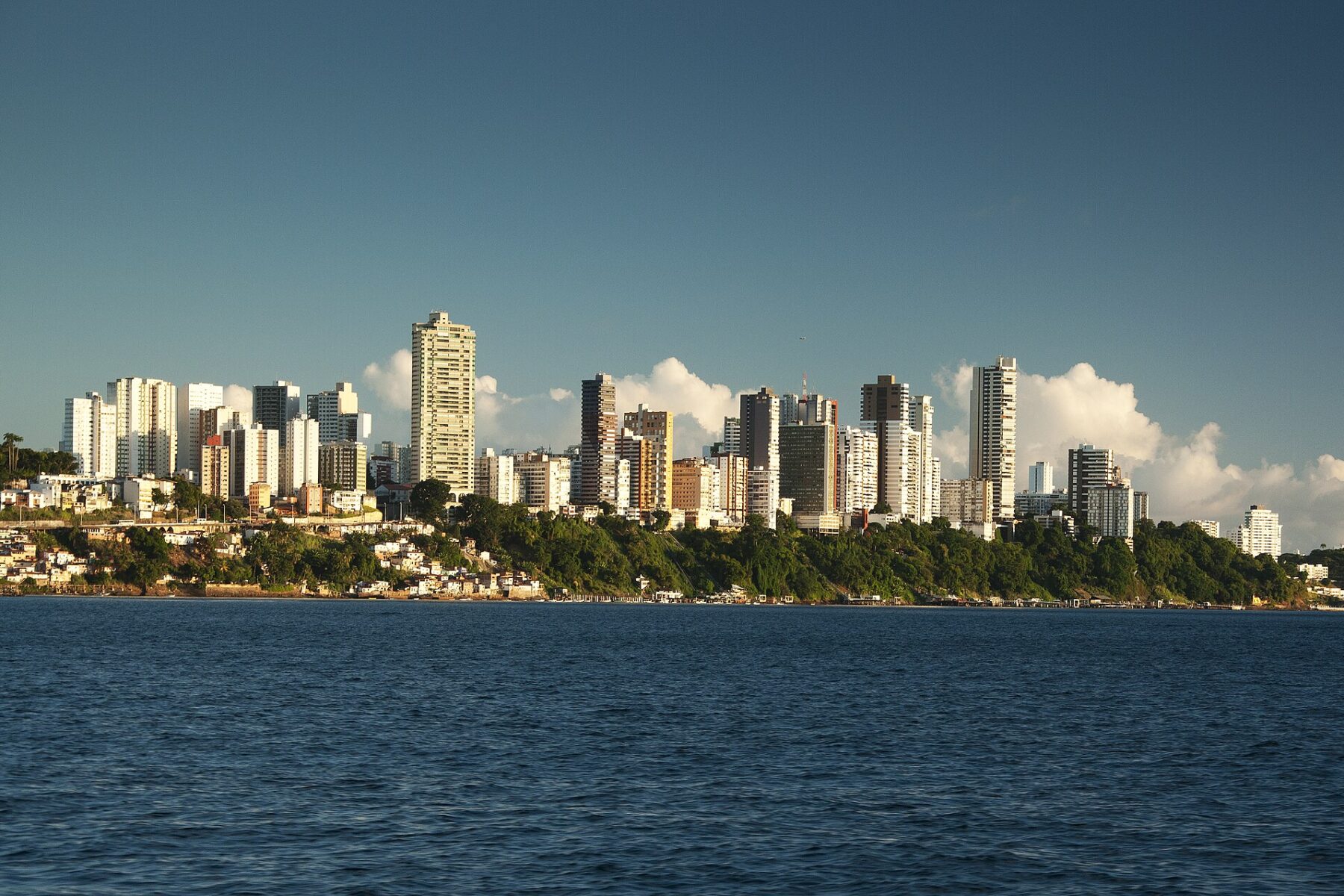 Skyline of Salvador, Bahia, seen from the Bay of All Saints