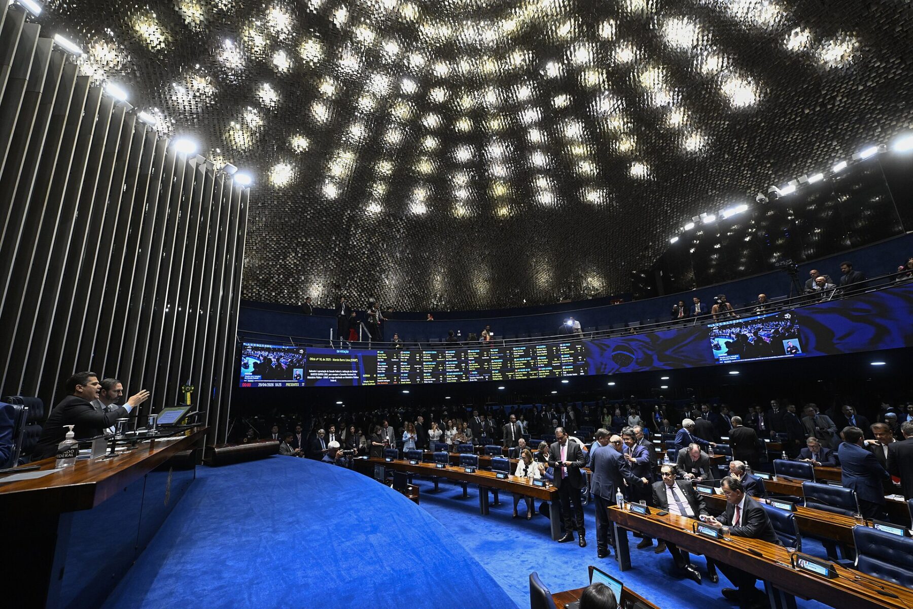 The Brazilian Senate plenary in Brasília during a session chaired by Senate President Davi Alcolumbre