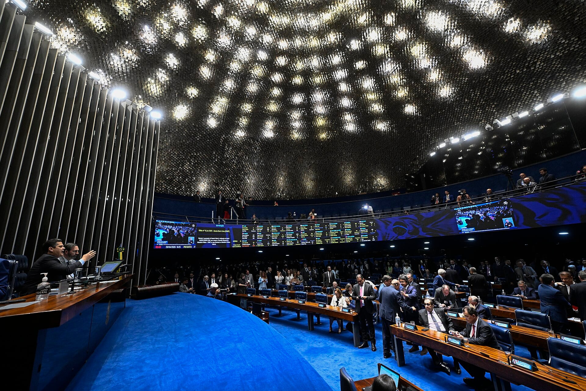 The Brazilian Senate plenary in Brasília during a session chaired by Senate President Davi Alcolumbre