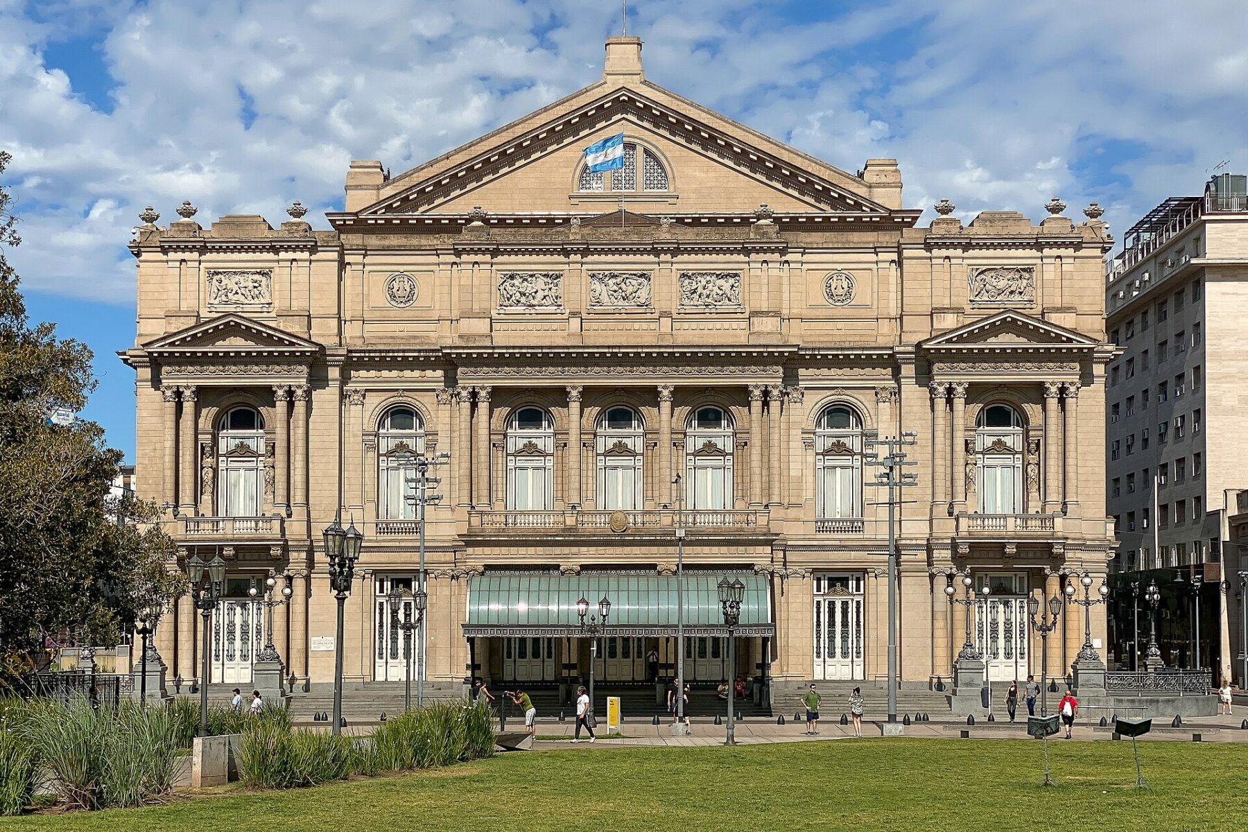 Façade of the Teatro Colón opera house in Buenos Aires