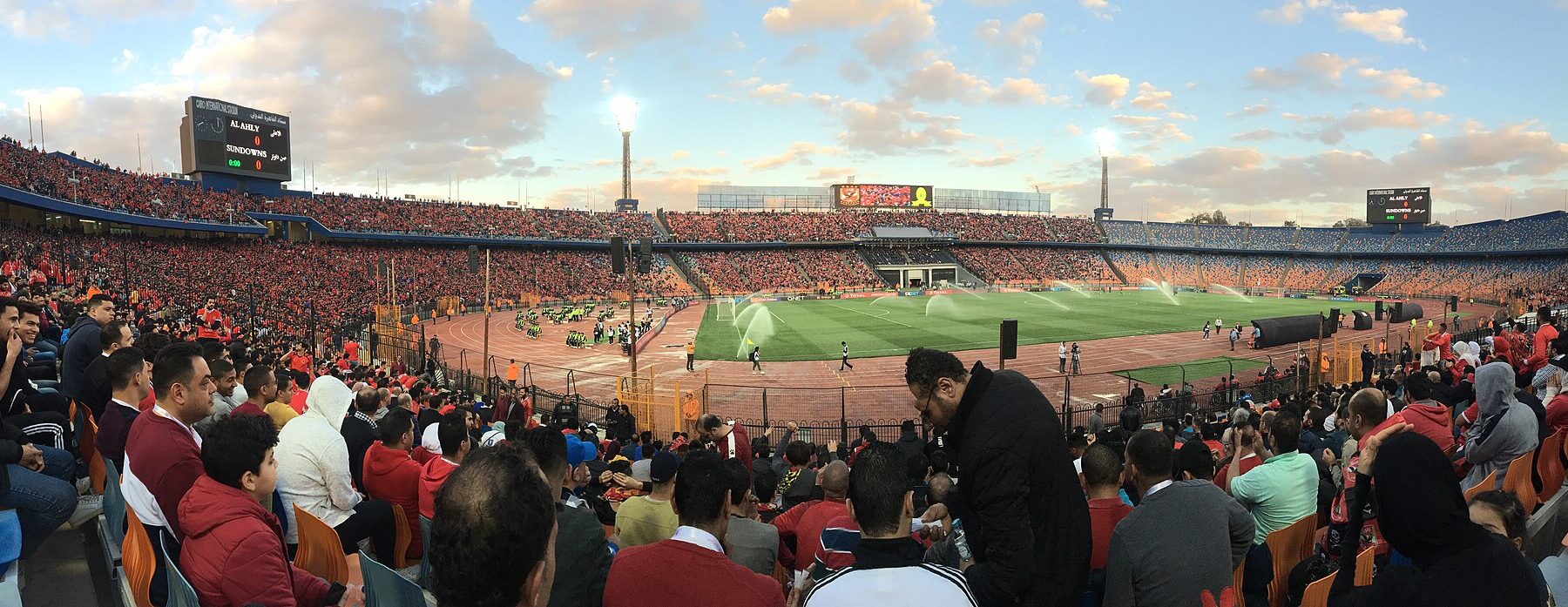 Fans fill Cairo International Stadium before a CAF Champions League match between Al Ahly and Mamelodi Sundowns