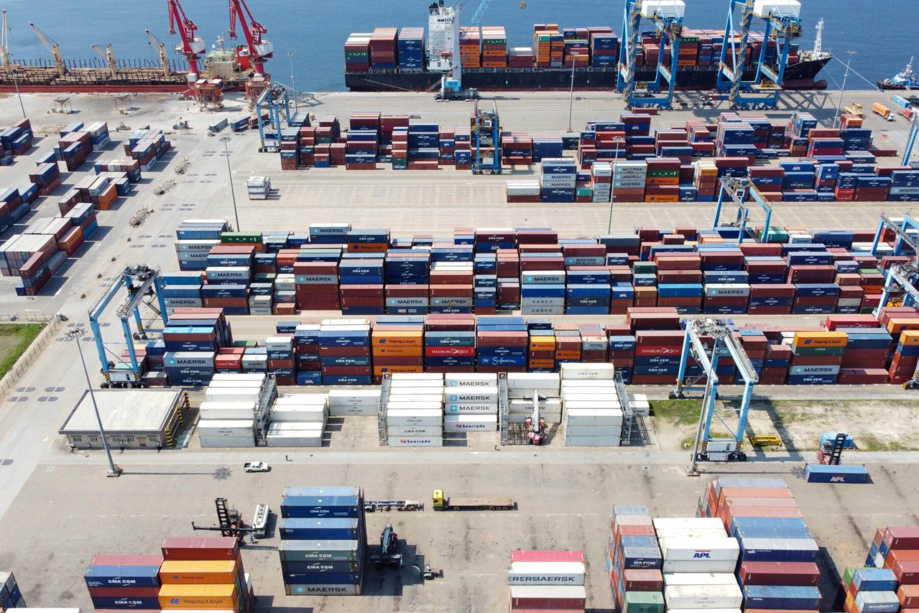 Container terminal at the deep-water port of Kribi, Cameroon