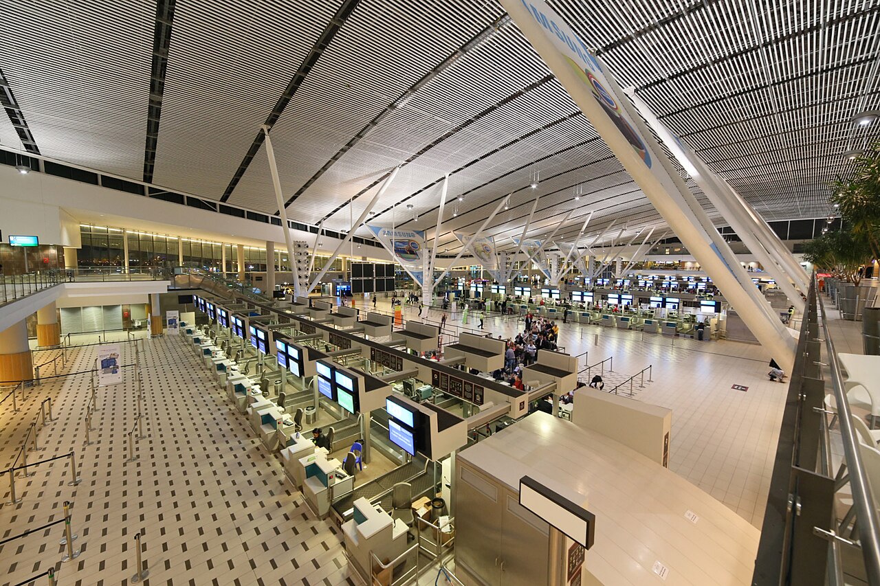 Check-in hall at Cape Town International Airport in South Africa.