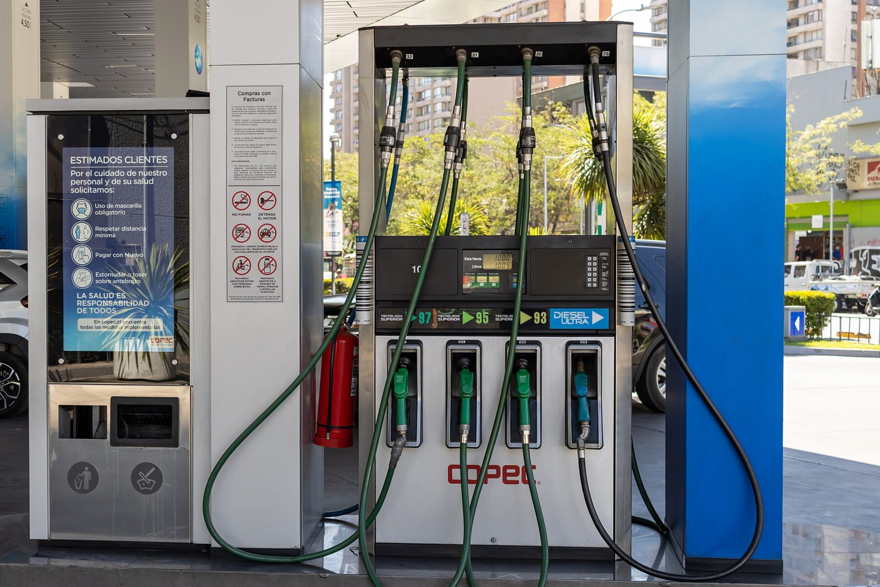 A Copec fuel pump at a service station in Santiago, Chile