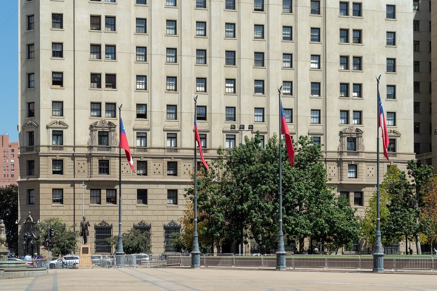 The Ministry of Finance building facing Plaza de la Constitución in Santiago, Chile