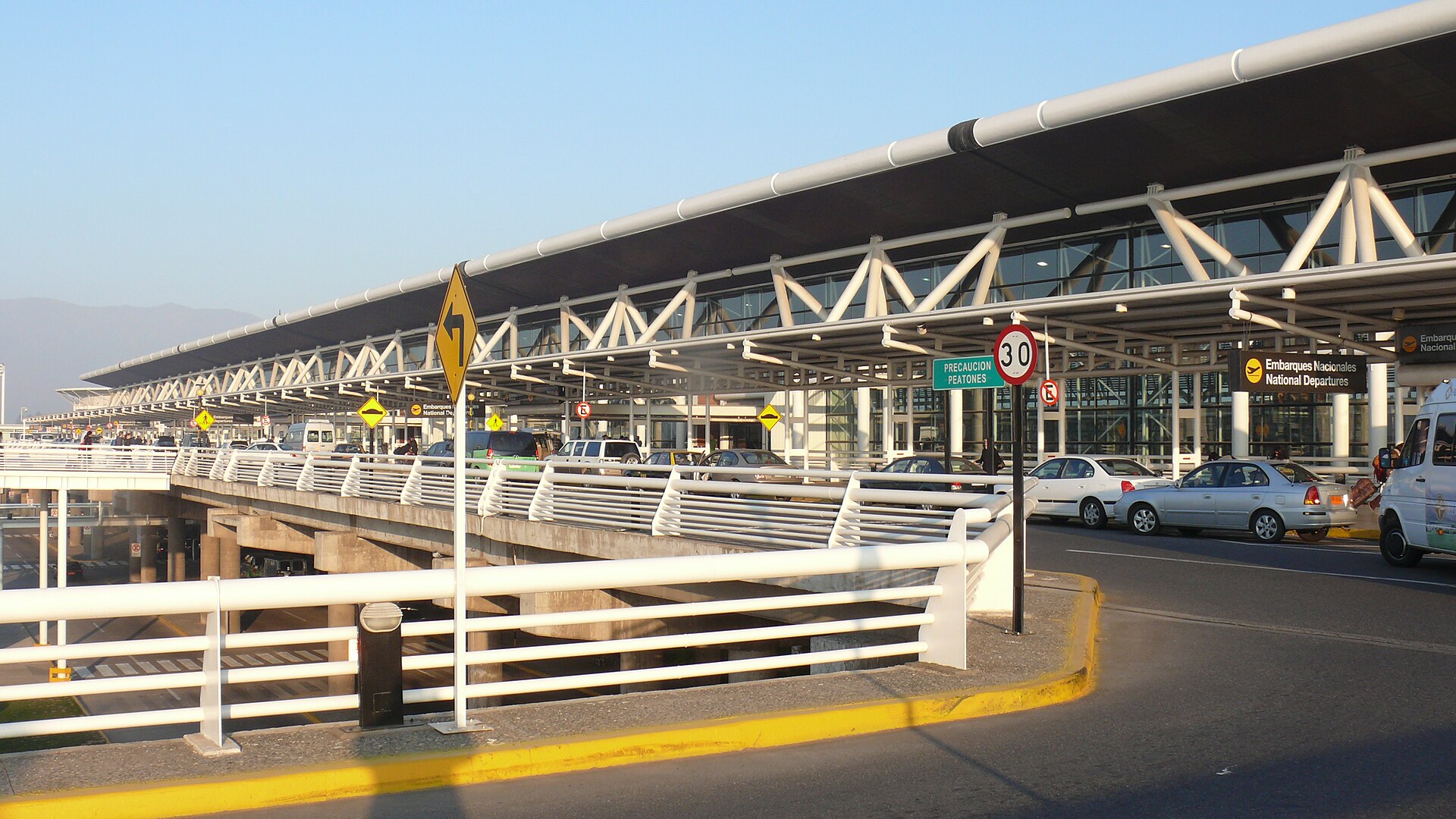 Departures area of Arturo Merino Benitez International Airport in Santiago, Chile