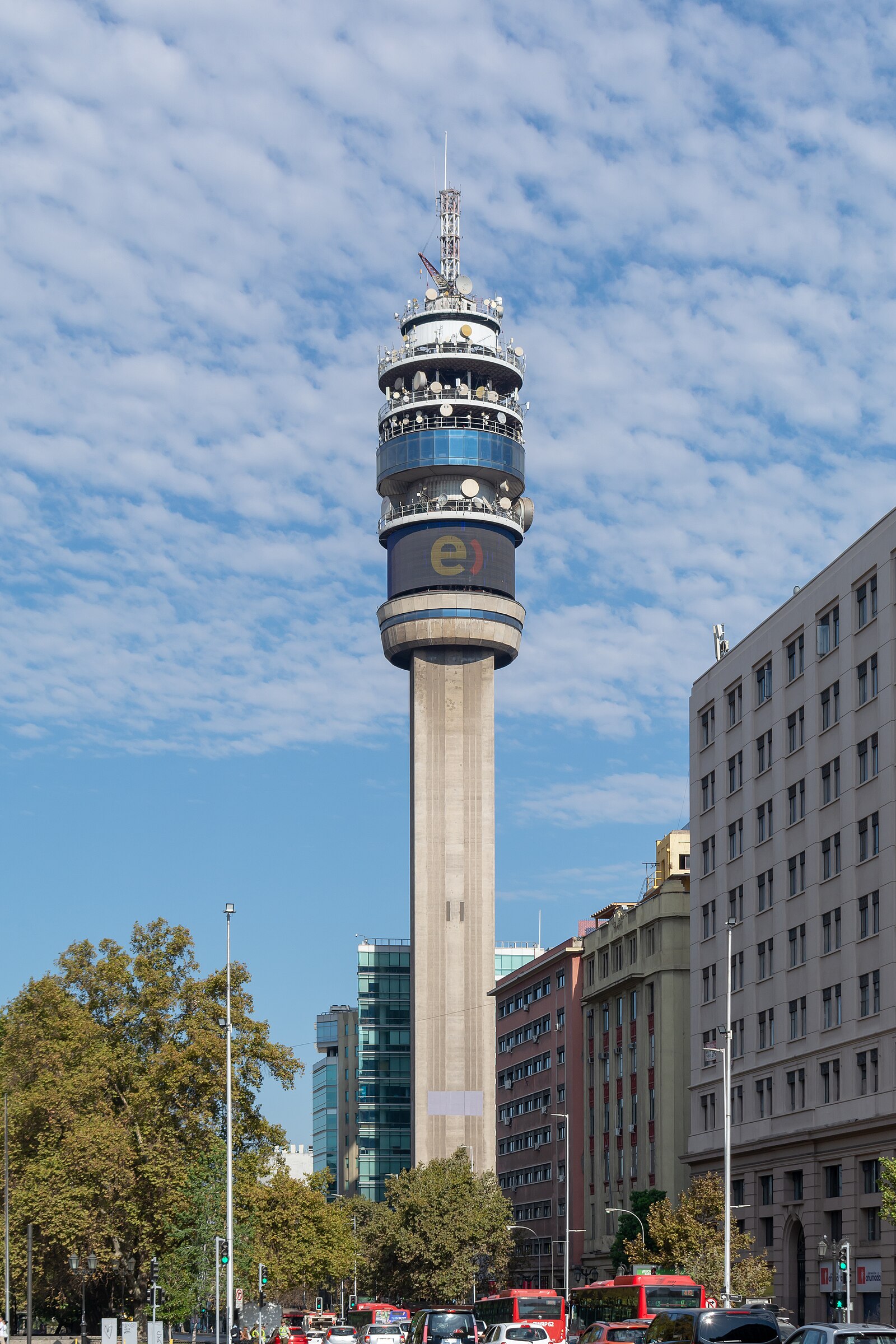 Chile media and mobile networks: the Entel Tower in Santiago