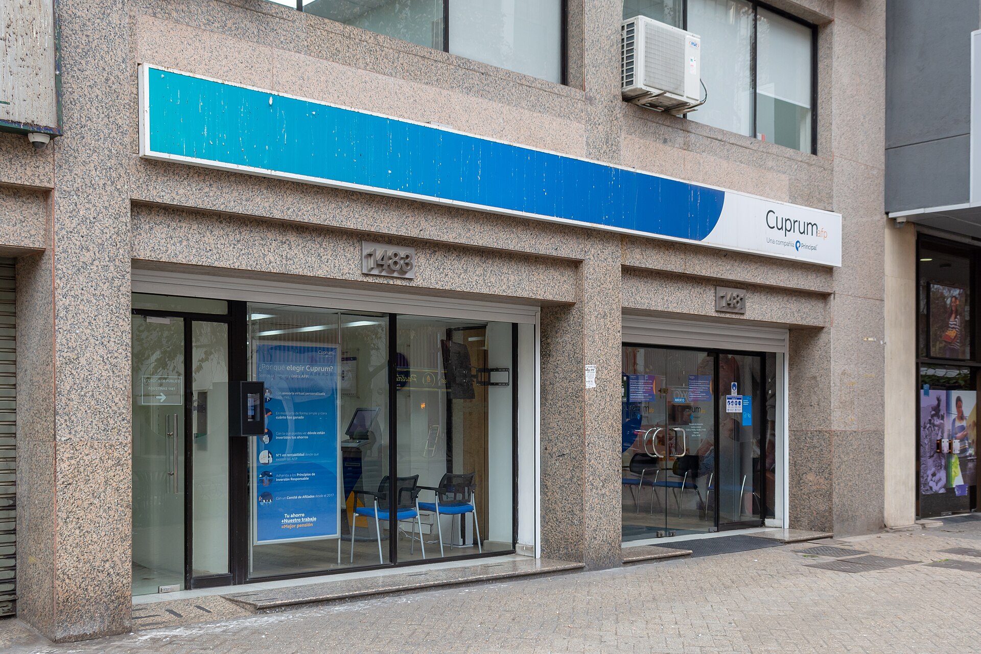 An AFP Cuprum branch on Agustinas Street in downtown Santiago, Chile