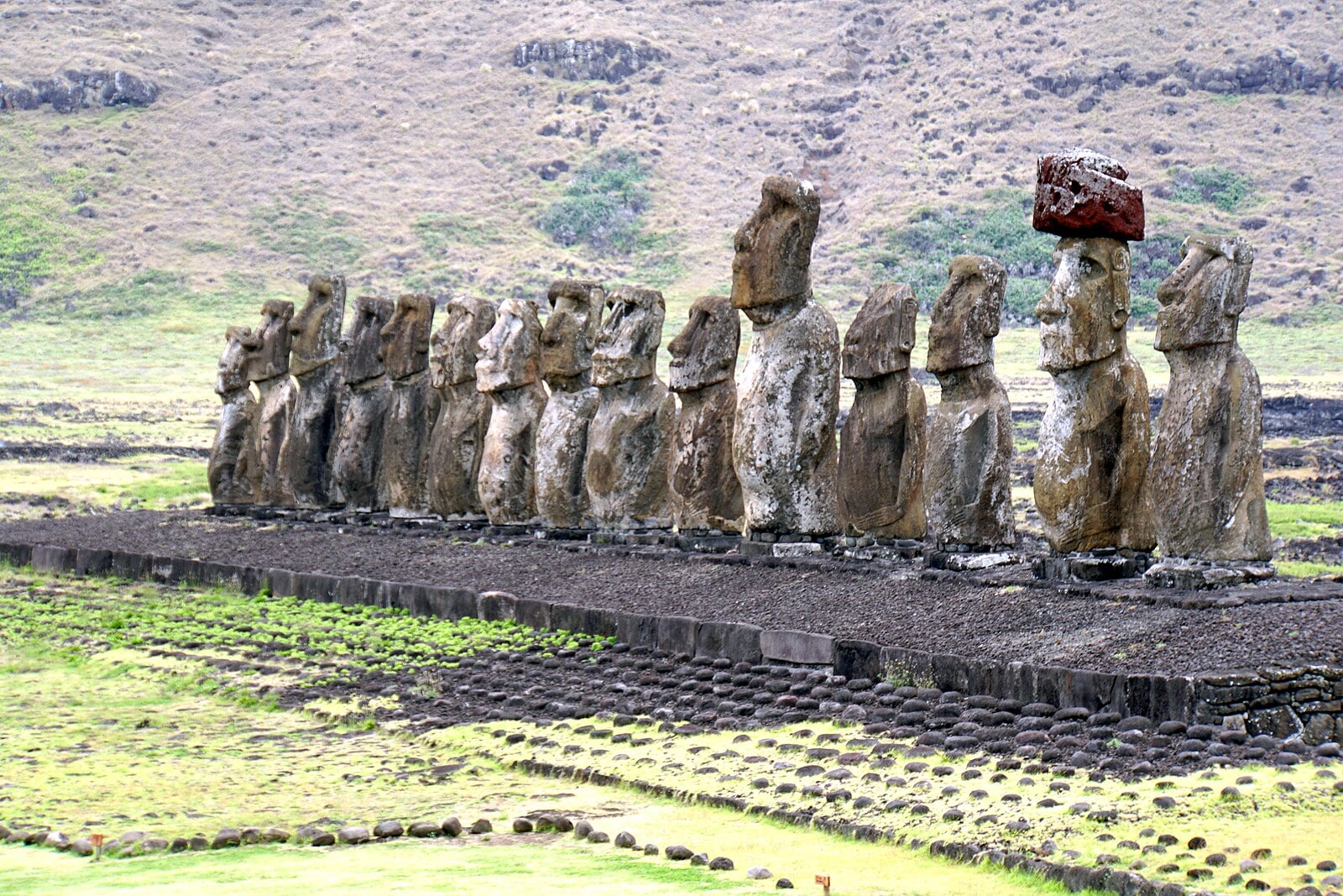 Chile population and Rapa Nui heritage: the moai of Ahu Tongariki on Easter Island