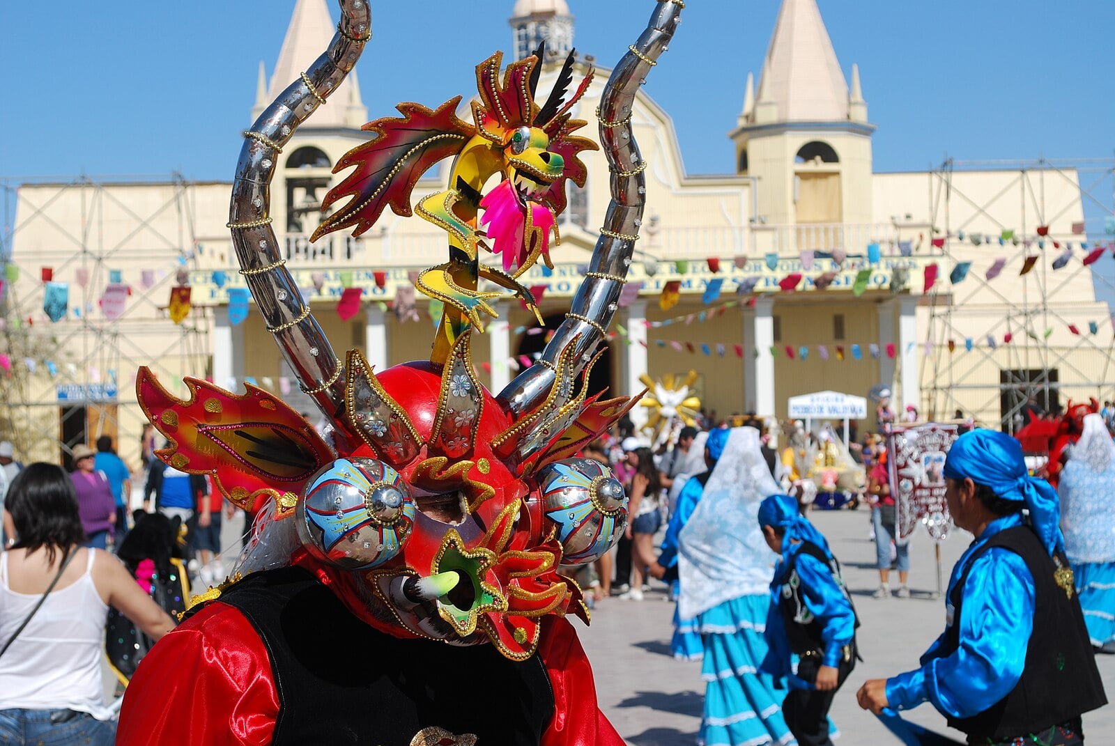 Chile religion: a masked dancer at the La Tirana festival in Tarapacá