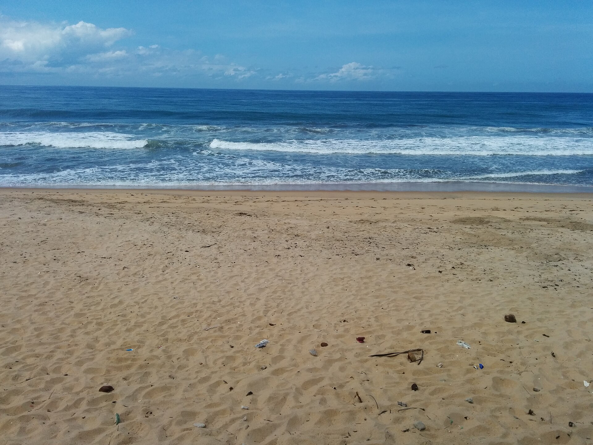 Waves on the beach at Grand-Bassam, Ivory Coast