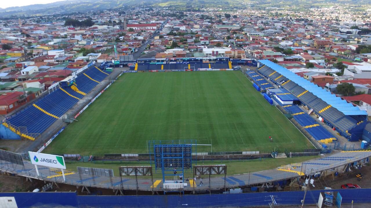Aerial view of the Fello Meza stadium in Cartago, Costa Rica