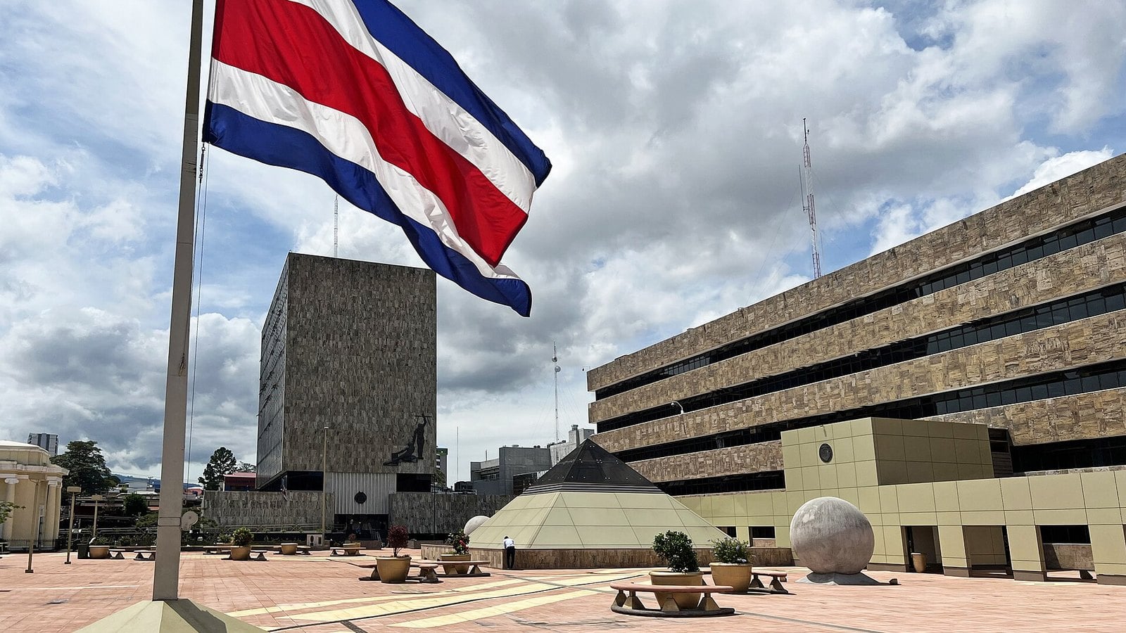 Costa Rica ex-foreign minister case: the Plaza de la Justicia and court buildings in San José