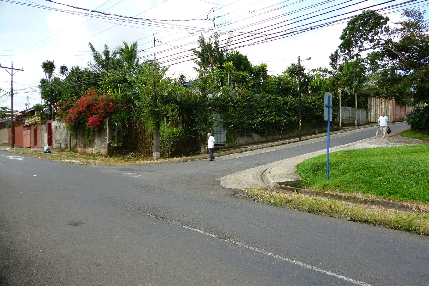 Street corner in San Antonio, a neighbourhood of Ciudad Quesada in San Carlos, Costa Rica
