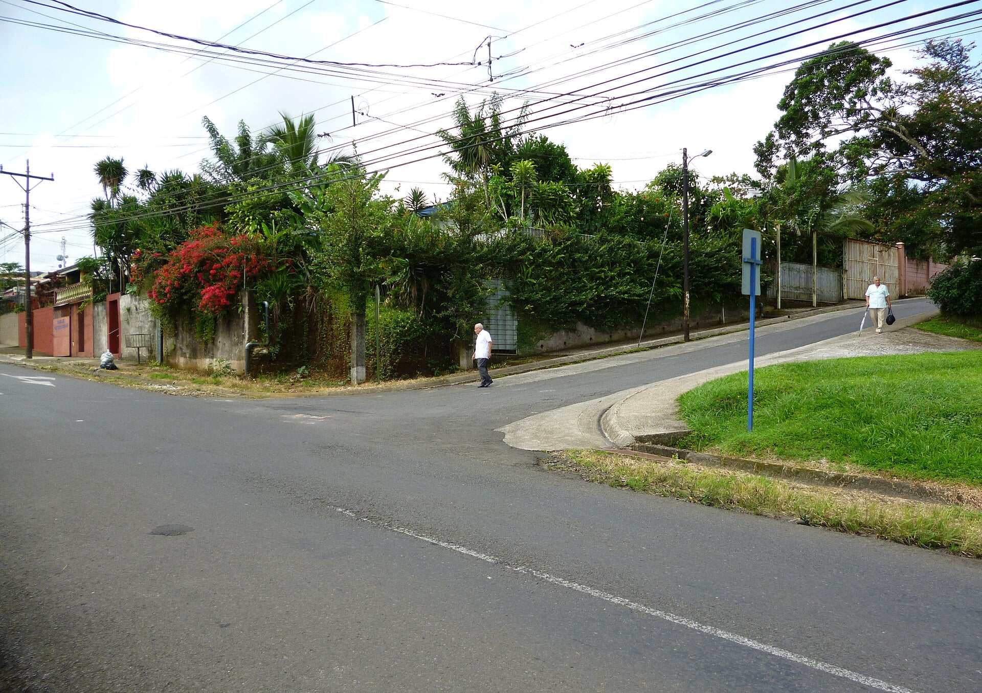 Street corner in San Antonio, a neighbourhood of Ciudad Quesada in San Carlos, Costa Rica