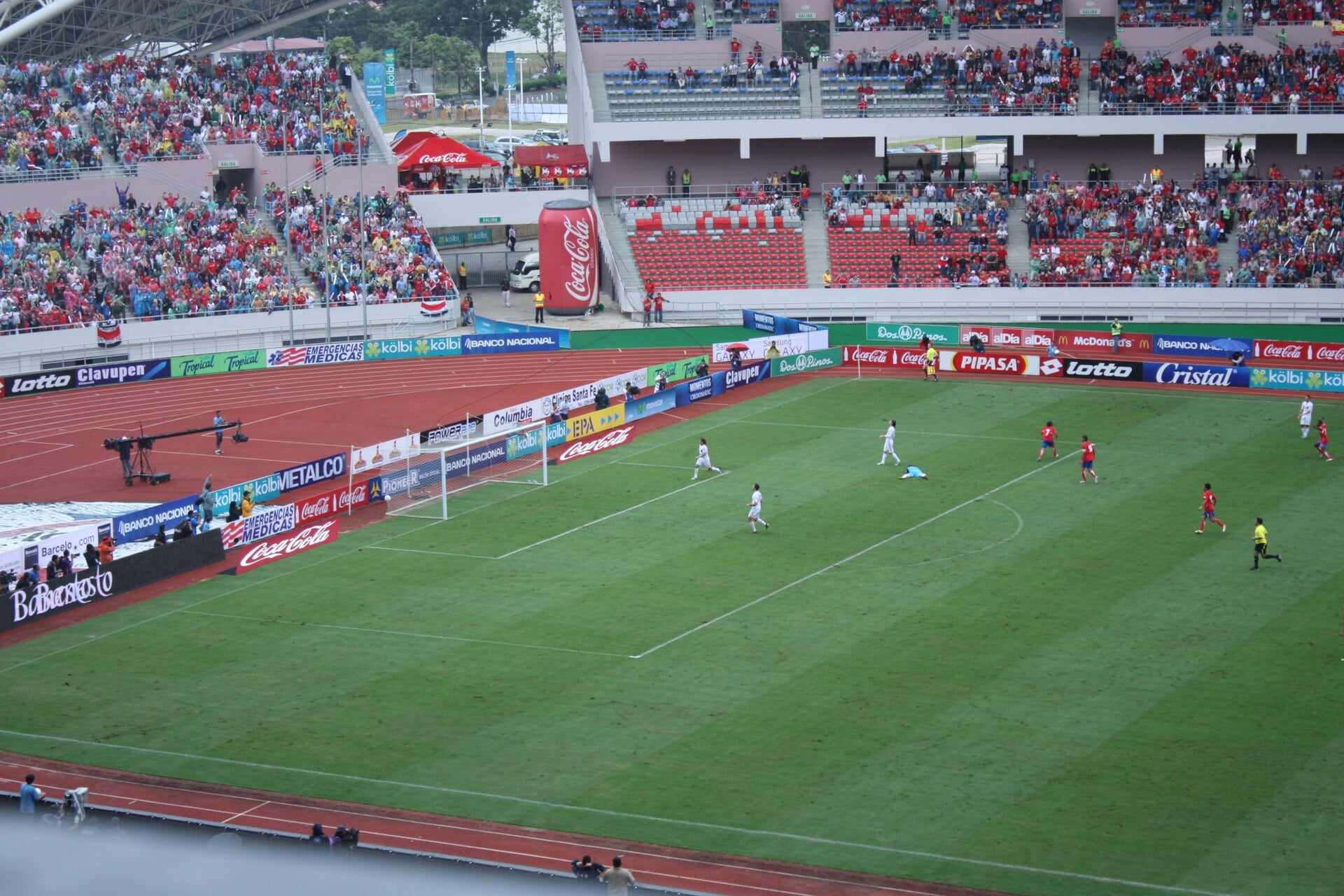 Costa Rica national football team playing Spain at the Estadio Nacional in San José