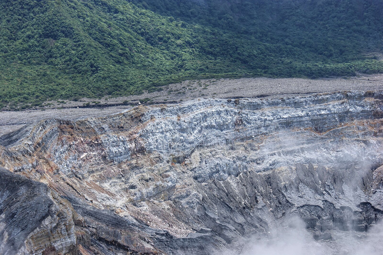 The crater of Poás Volcano in Costa Rica, a day trip from Alajuela