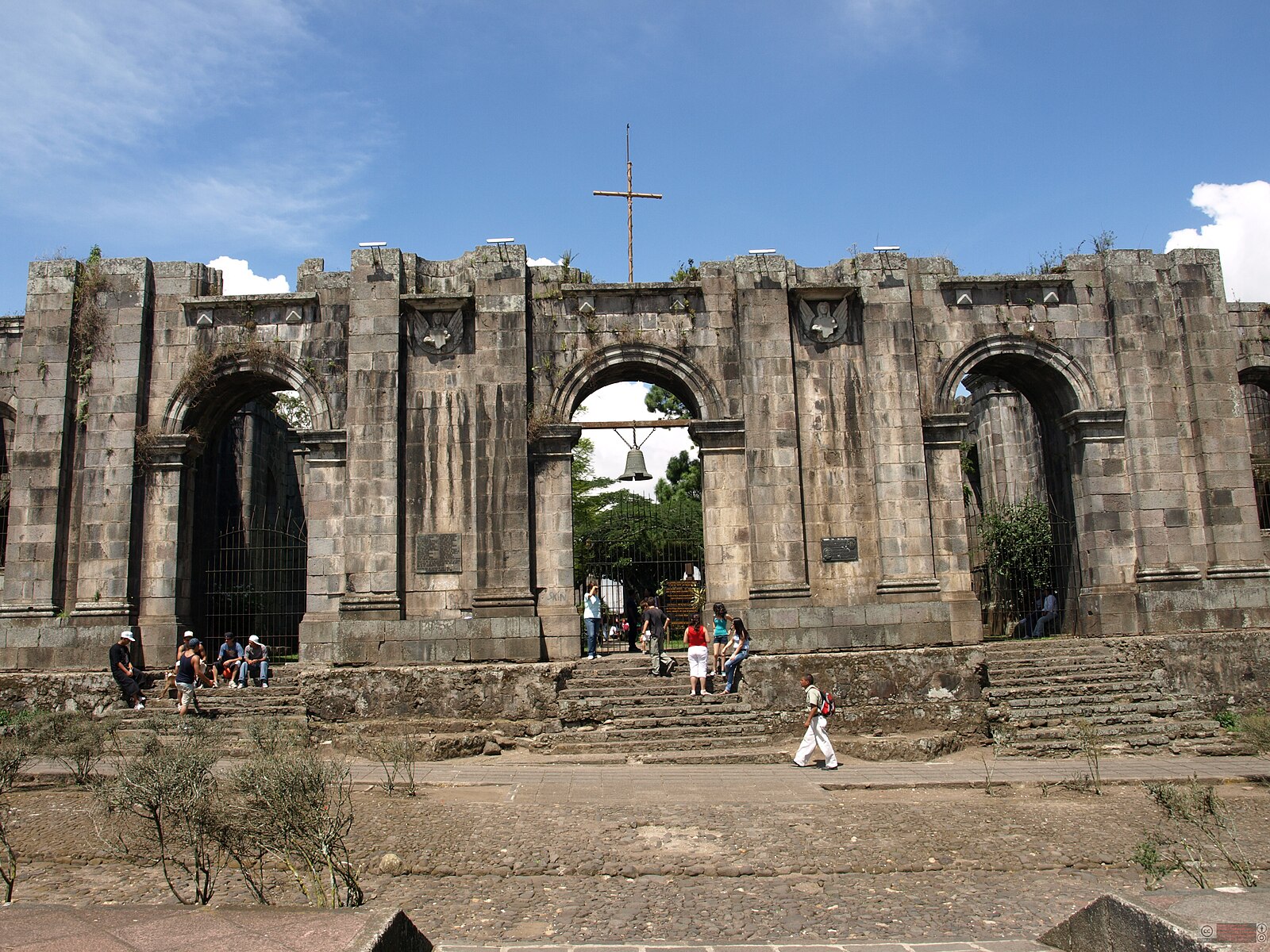 Ruins of Santiago Apostol church in Cartago, end point of the Costa Rican independence day torch relay