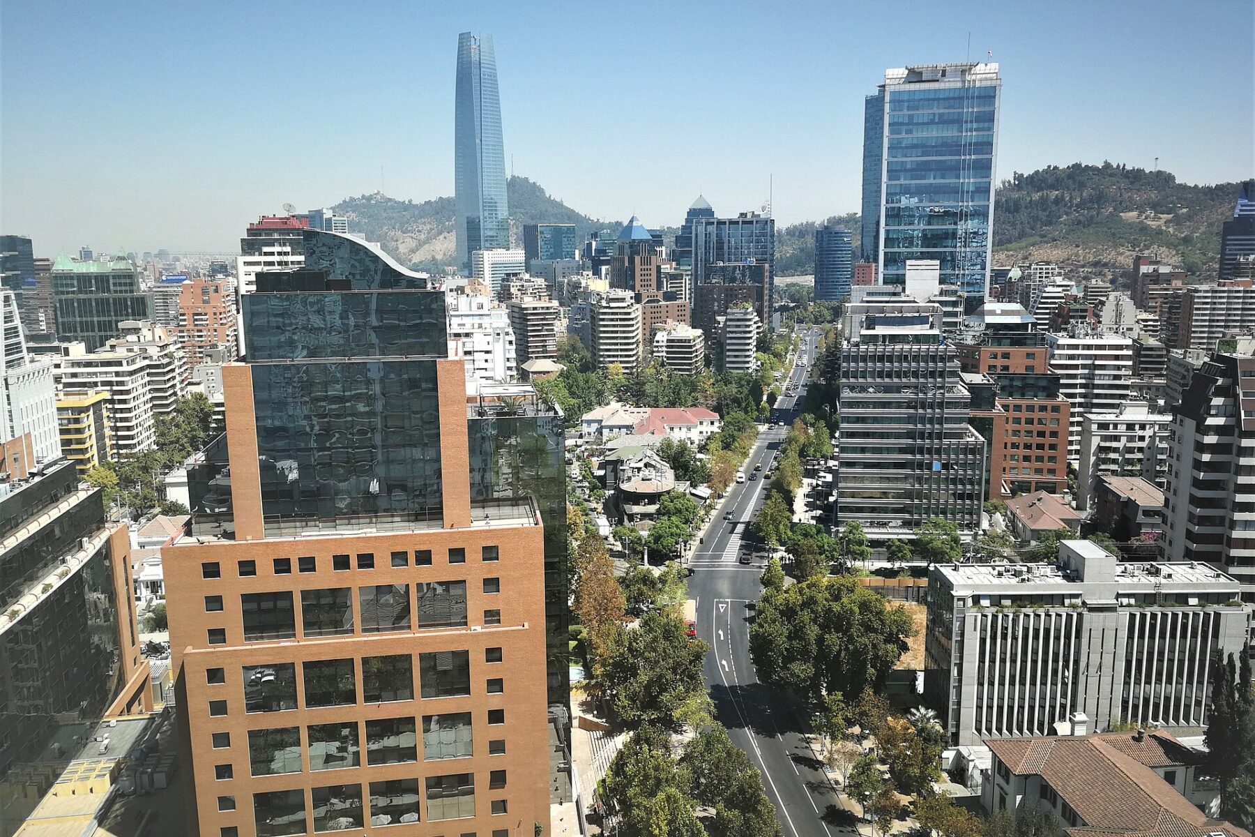 Avenida Isidora Goyenechea in the El Golf business district of Santiago, Chile