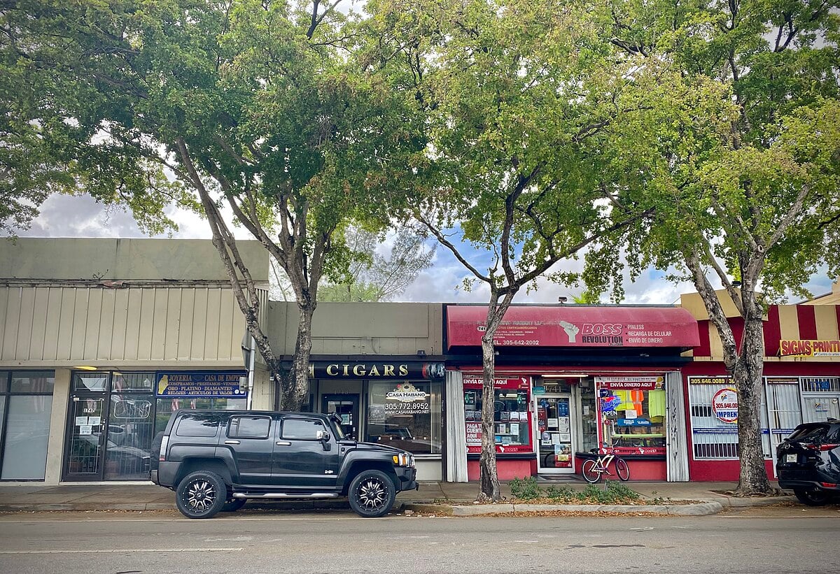 Shops on Calle Ocho in Little Havana, Miami