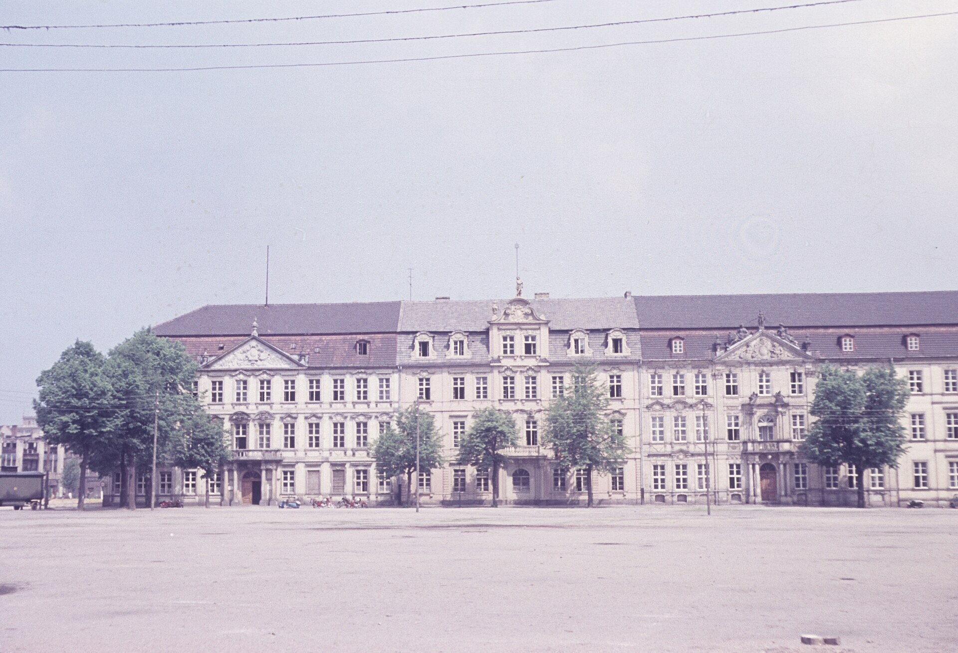 The baroque building of the Saxony-Anhalt state parliament on Domplatz in Magdeburg
