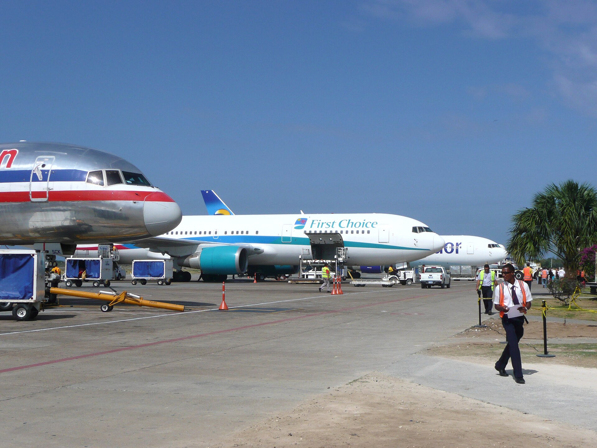 Aircraft parked on the apron at Punta Cana International Airport