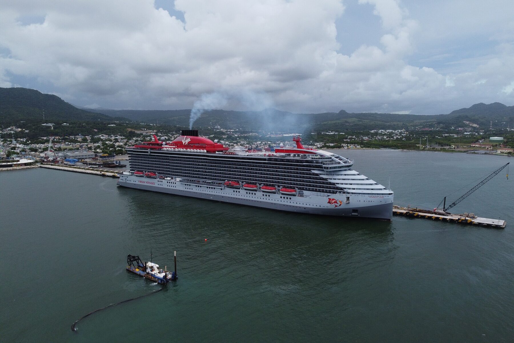 A cruise ship berthed at the Taíno Bay terminal in Puerto Plata, Dominican Republic