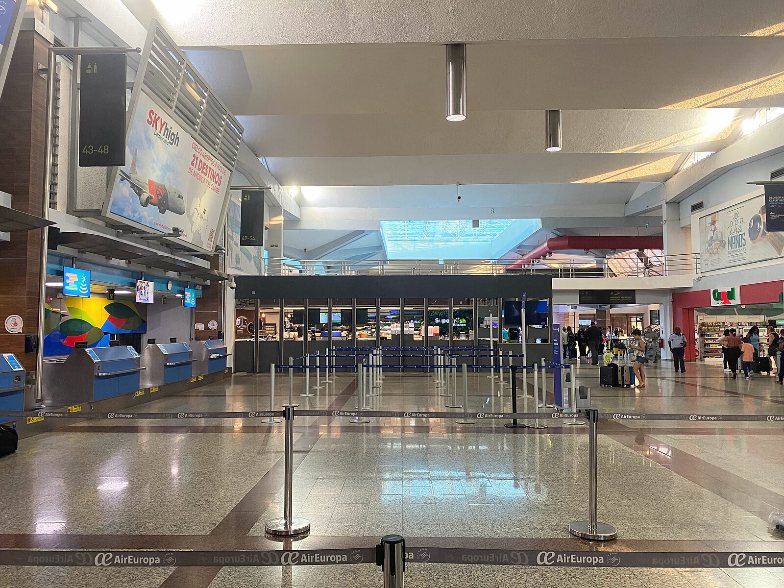 Dominican Republic geopolitics: check-in hall at Las Américas International Airport near Santo Domingo
