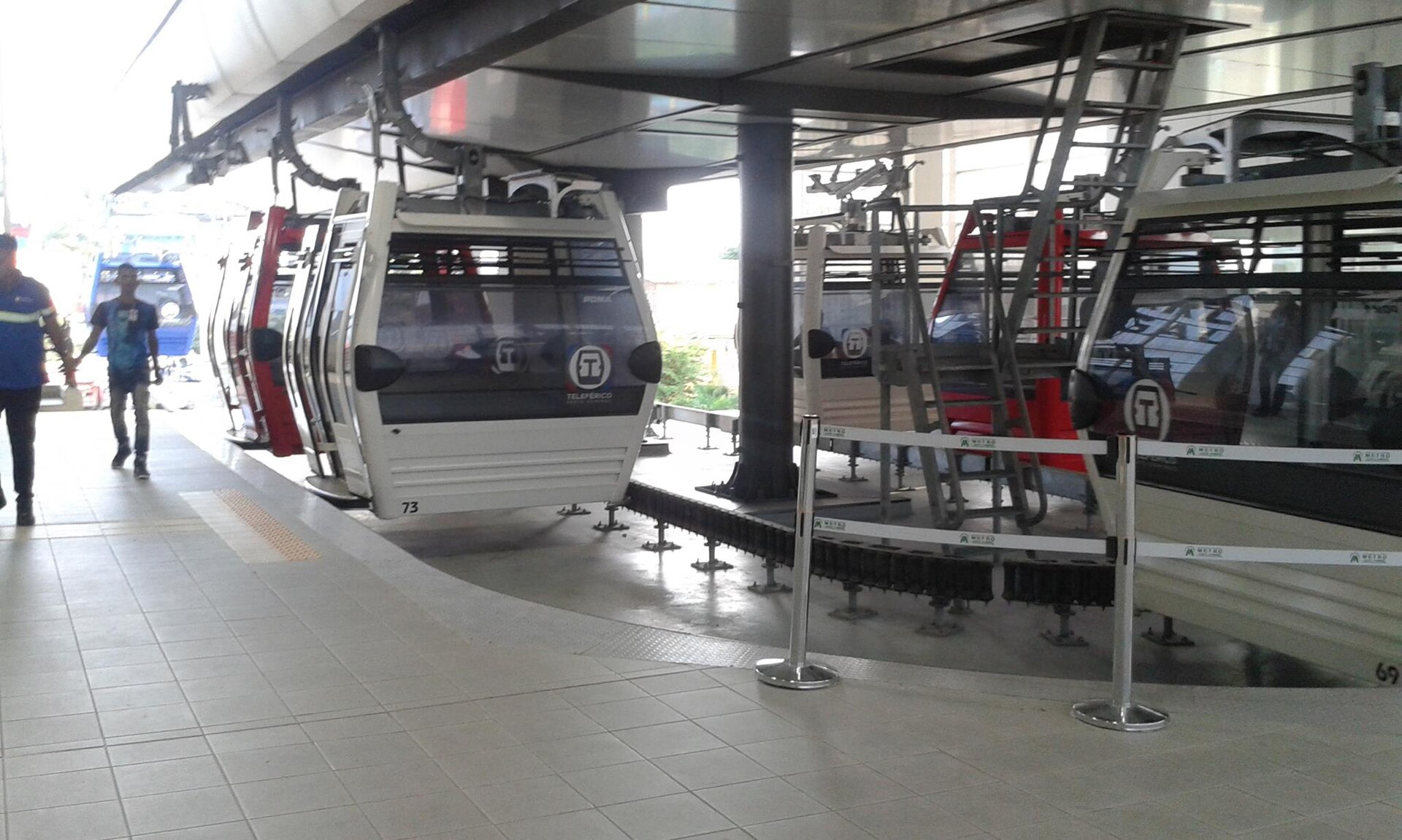 A cable car cabin at a Teleférico station in Santo Domingo, Dominican Republic