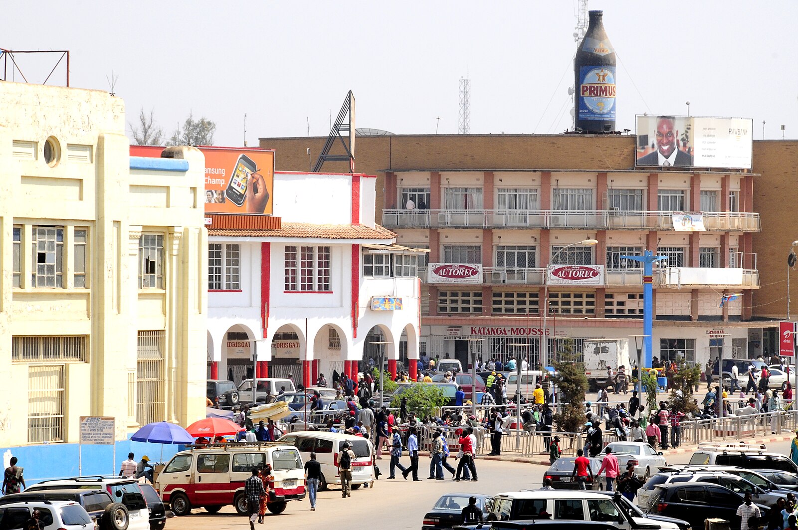A busy square in Lubumbashi, the main city of the DR Congo copper and cobalt belt, photographed in 2011