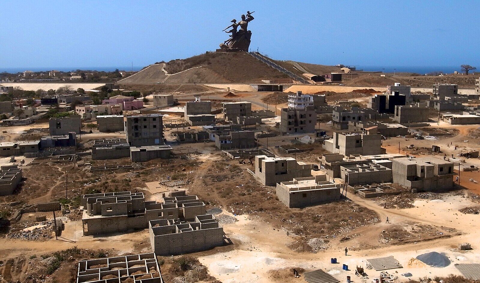 The African Renaissance Monument above the Ouakam district of Dakar, Senegal
