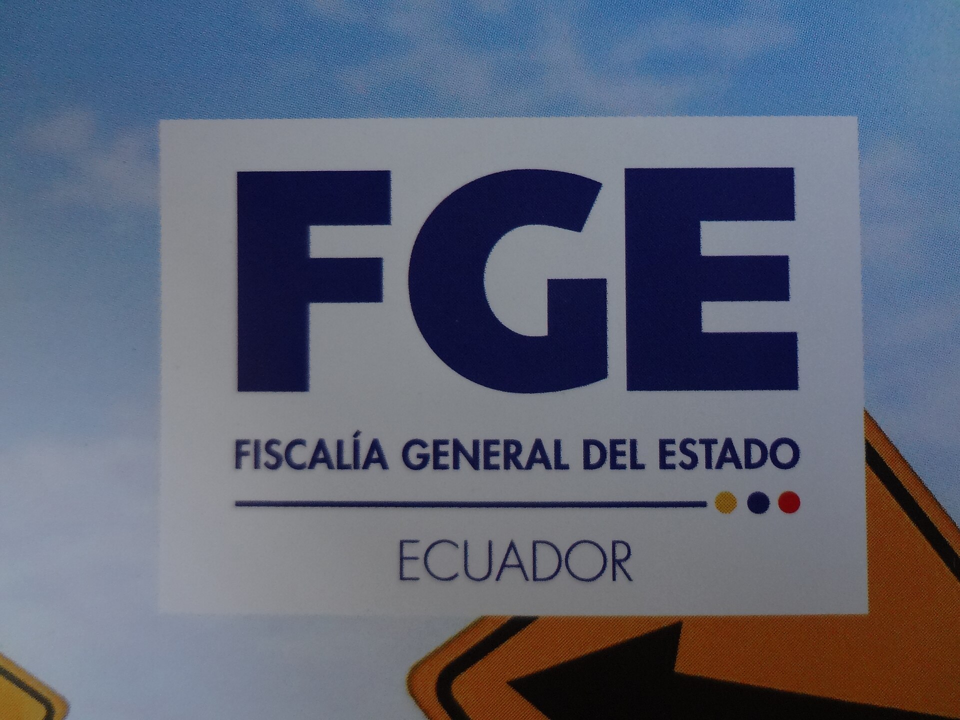 Sign of Ecuador's Fiscalía General del Estado, the national prosecutor's office, in Quito