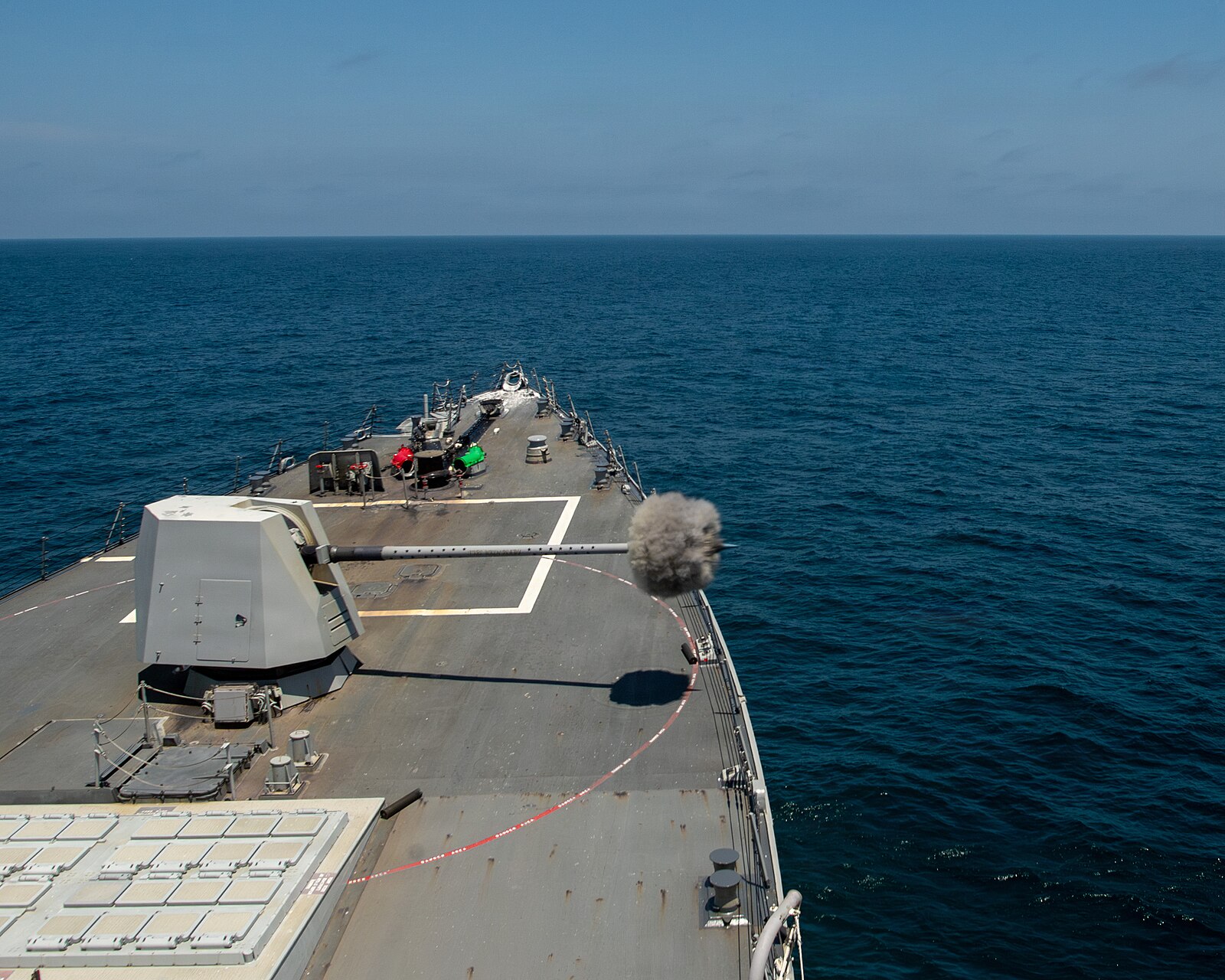 Ecuador geopolitics: the US destroyer USS Gridley in a live-fire exercise with the Ecuadorian Navy