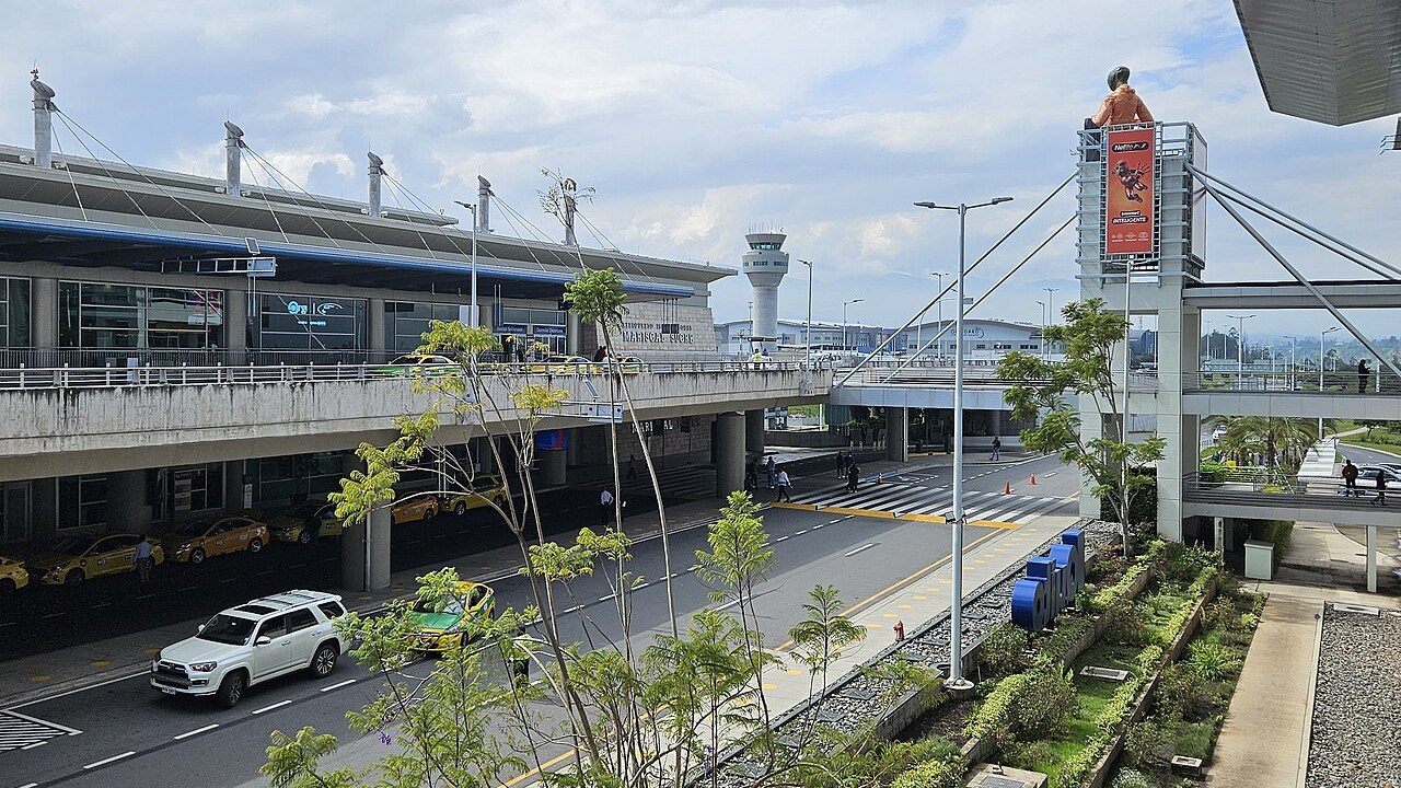 Departures level of Mariscal Sucre International Airport in Quito, Ecuador, where Ola Bini was told to wait for a travel document