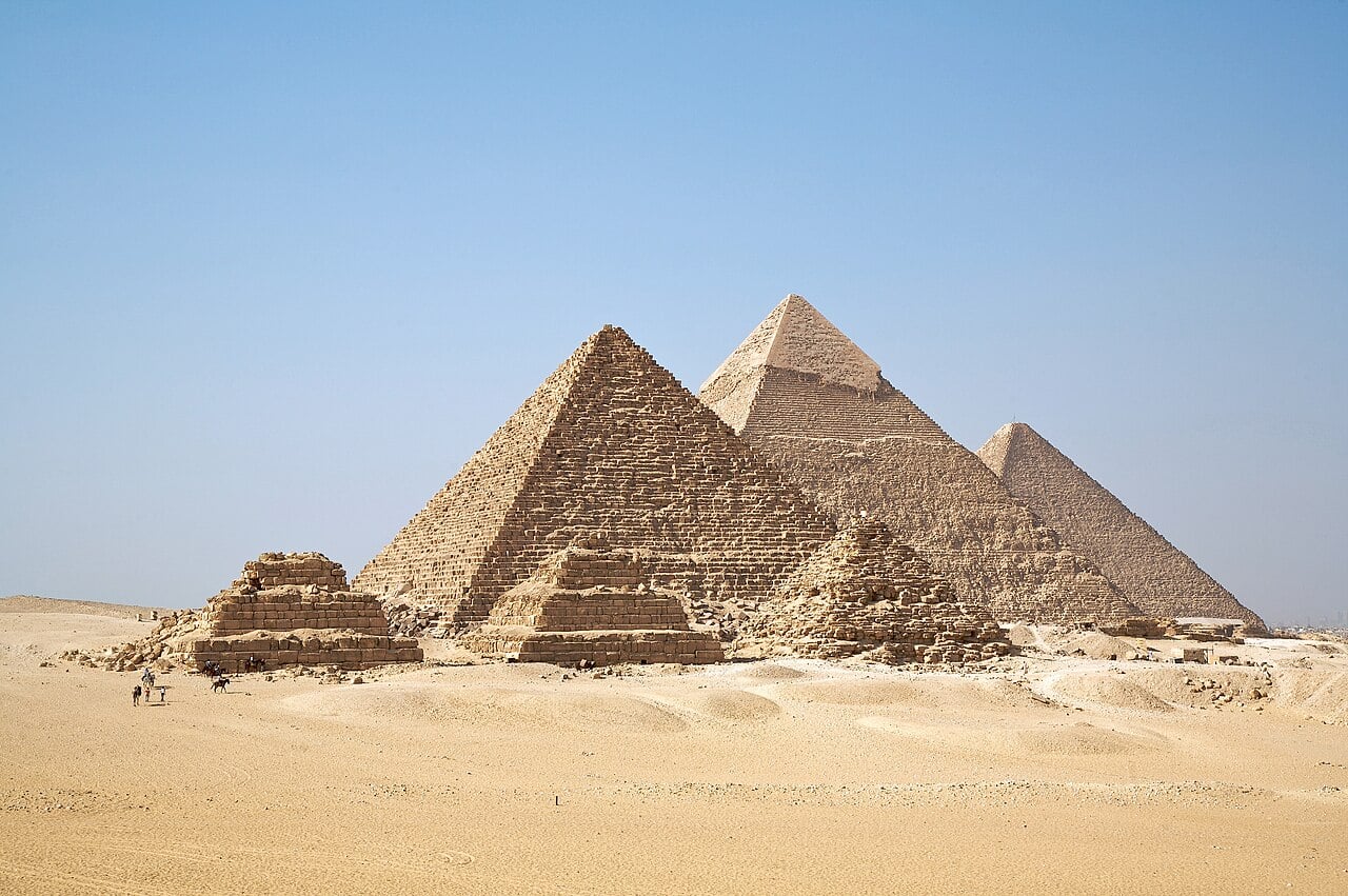 The Giza pyramids outside Cairo, Egypt