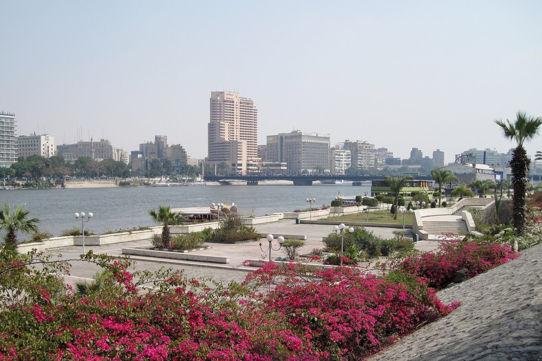 The Nile and the Garden City district of Cairo seen from Gezira Island
