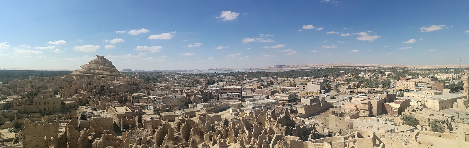 Siwa Oasis in Egypt seen from the ruins of the Shali citadel, home of an Amazigh community that speaks Siwi