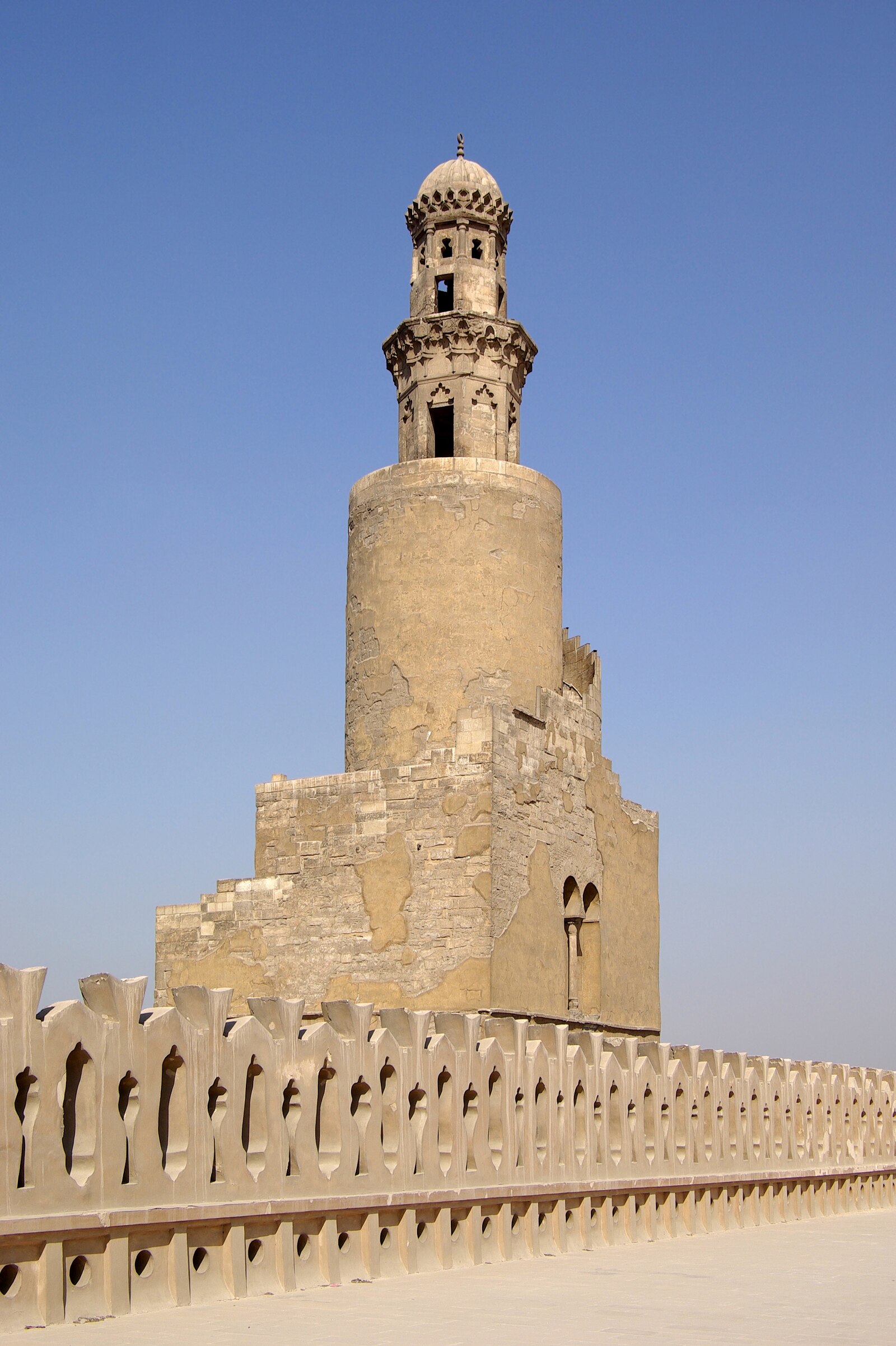 Egypt religion: the spiral minaret of the Mosque of Ibn Tulun in Cairo