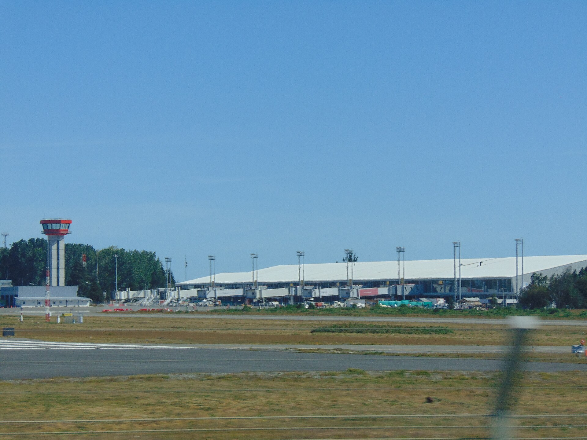 El Tepual airport control tower and terminal near Puerto Montt, Chile