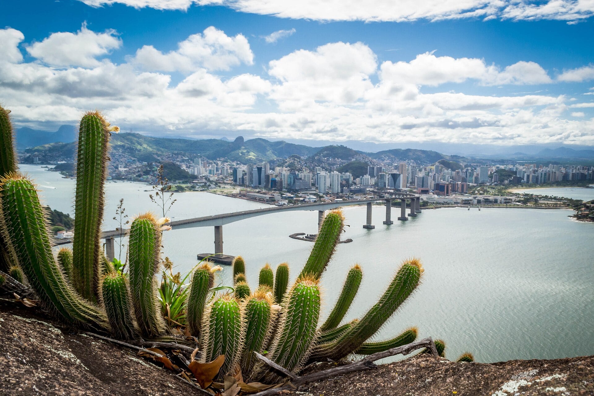 View of Vitória, capital of Espírito Santo, Brazil, with the Third Bridge across the bay