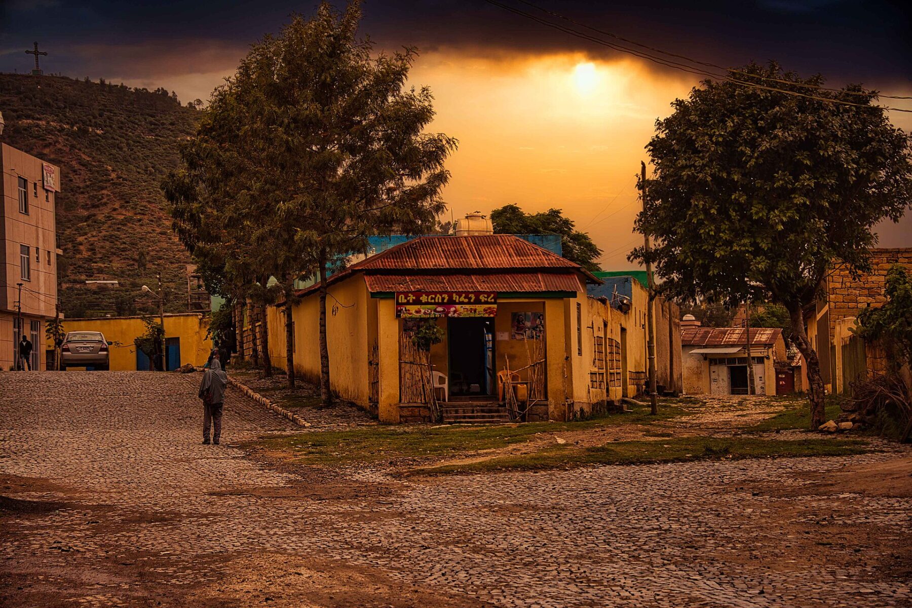 A street in Adigrat, a town in northern Tigray near the Eritrean border