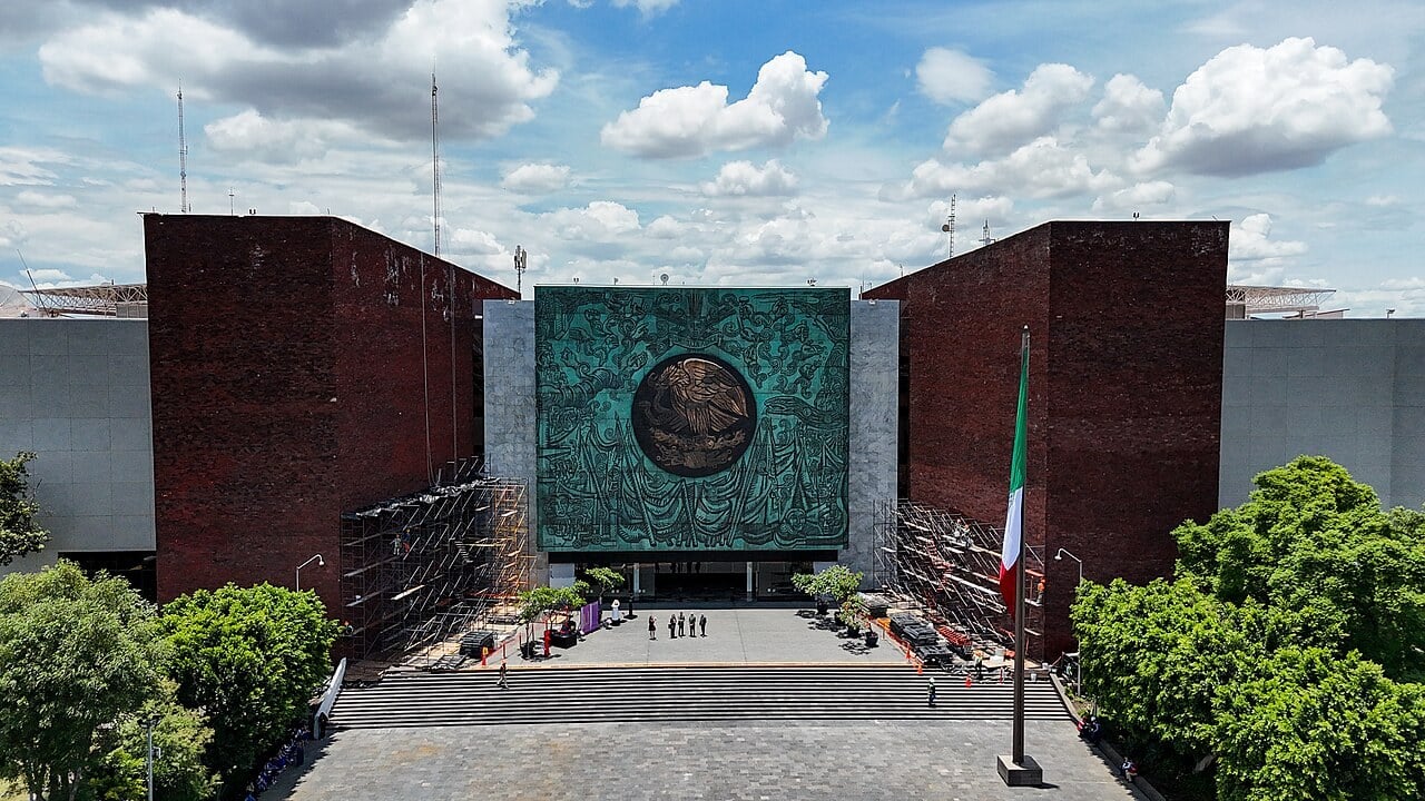 Morena deputy race - Aerial view of the Palacio Legislativo de San Lázaro in Mexico City, seat of the Chamber of Deputies