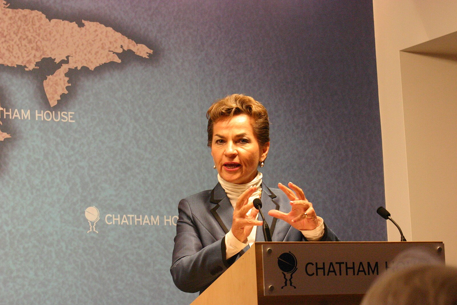 Costa Rica famous people: Christiana Figueres speaking at Chatham House in London in 2012