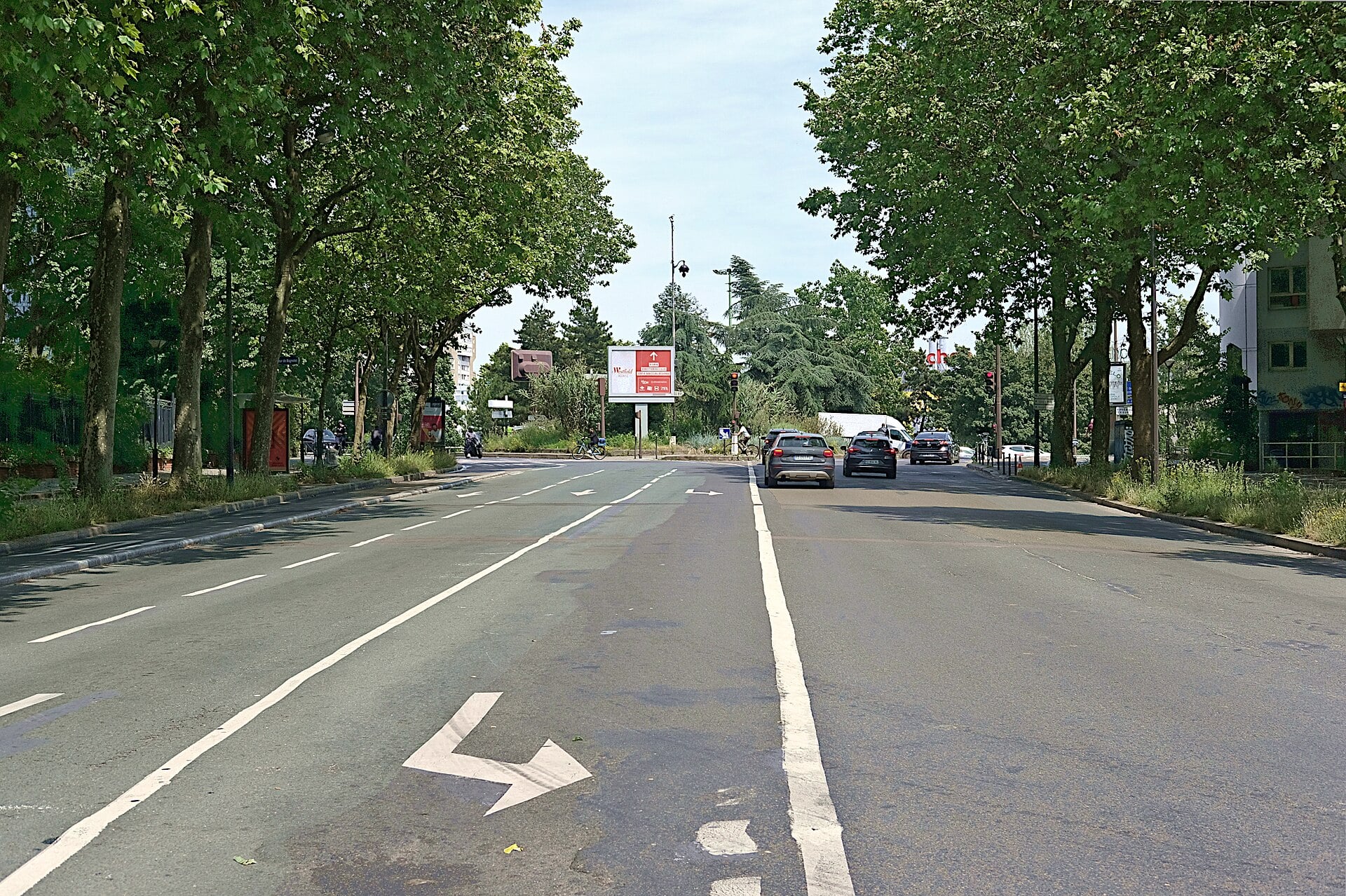 Avenue de la Porte de Bagnolet in eastern Paris, where the authorised protest route begins