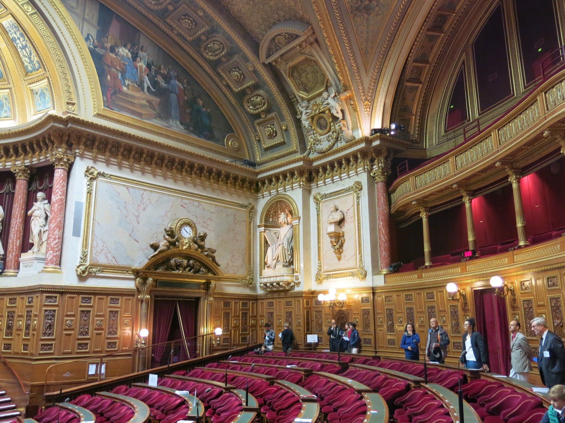 The hemicycle of the French Senate in the Luxembourg Palace in Paris