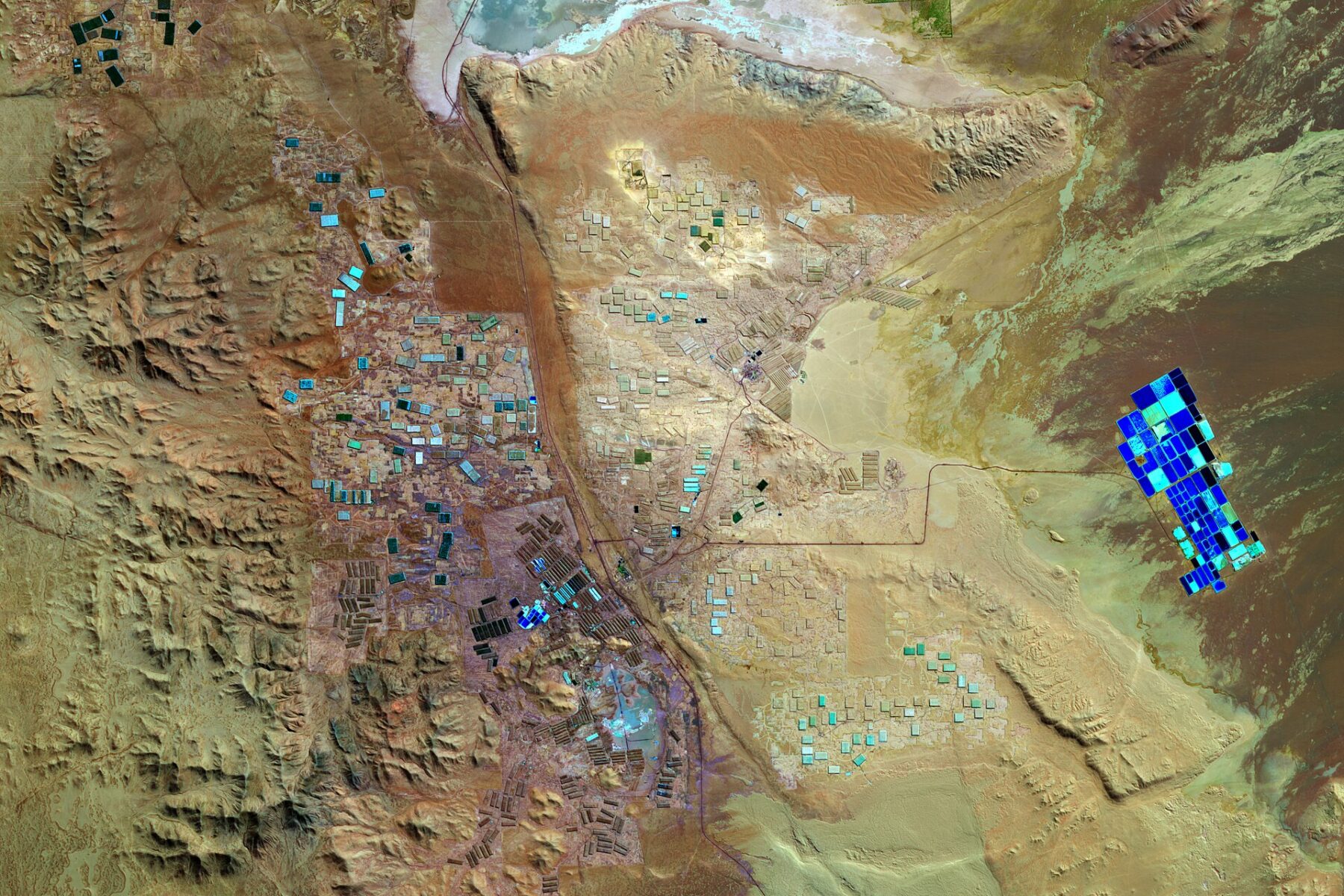 Lithium evaporation ponds in northern Chile