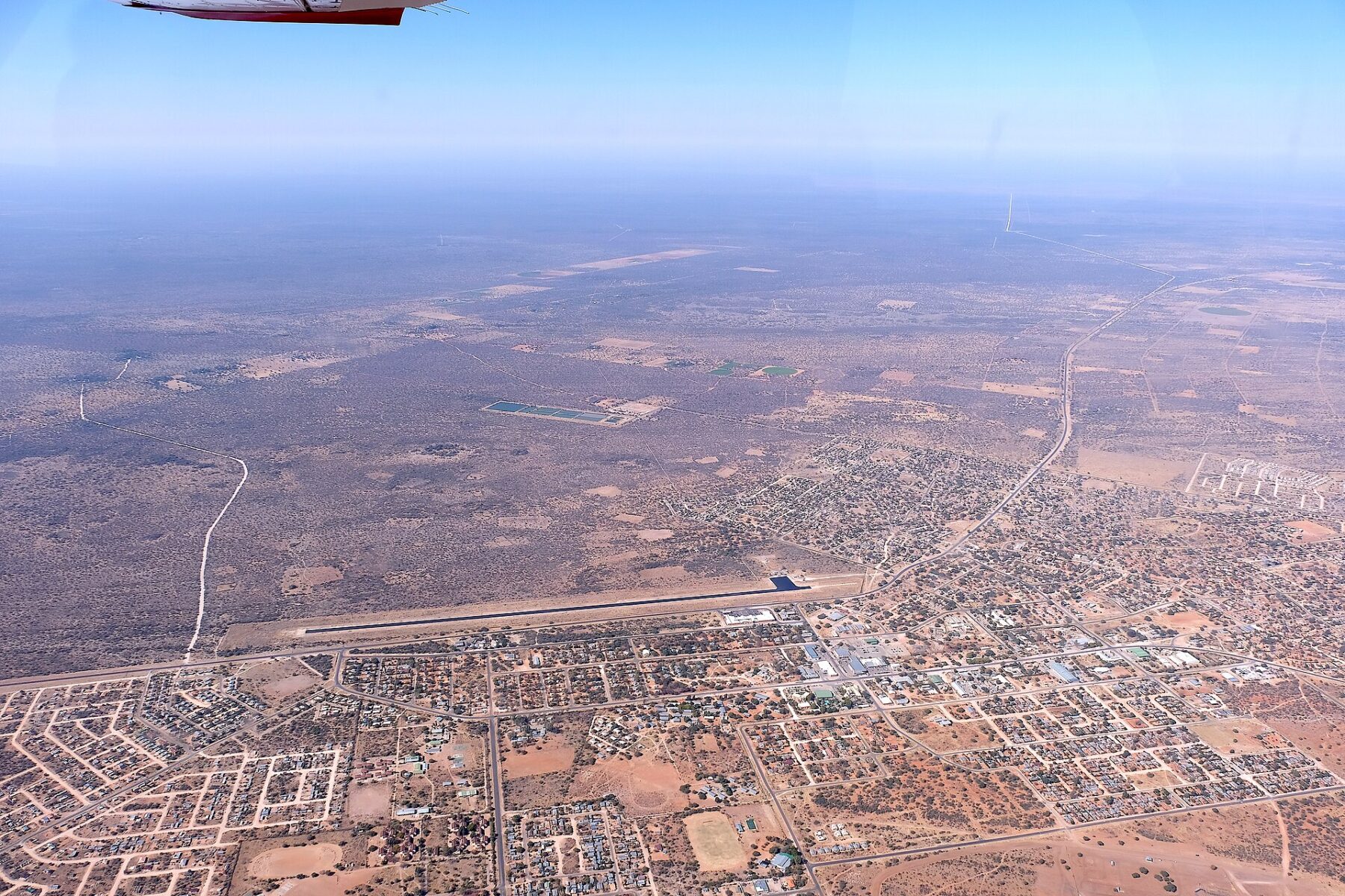 Aerial view of the town of Ghanzi in western Botswana