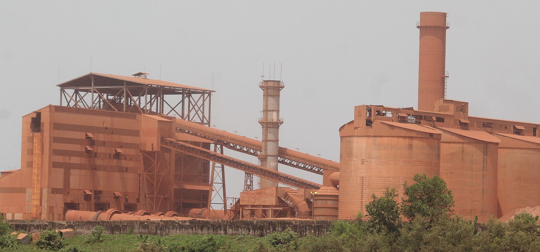 The Compagnie des Bauxites de Guinée bauxite plant at Kamsar, Boké region, Guinea